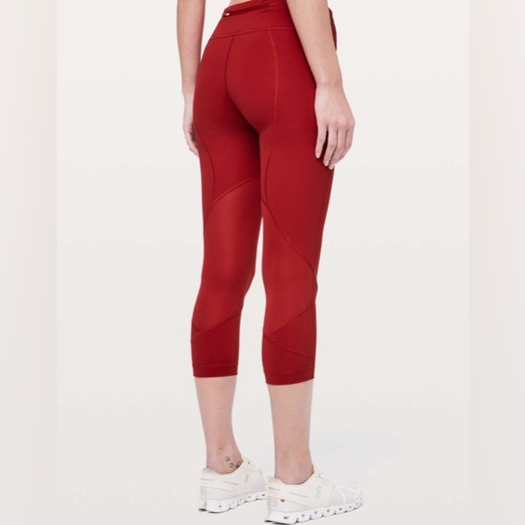 Lululemon Athletica Dark Red Pace Rival Cropped Leggings size 6 - Picture 2 of 9